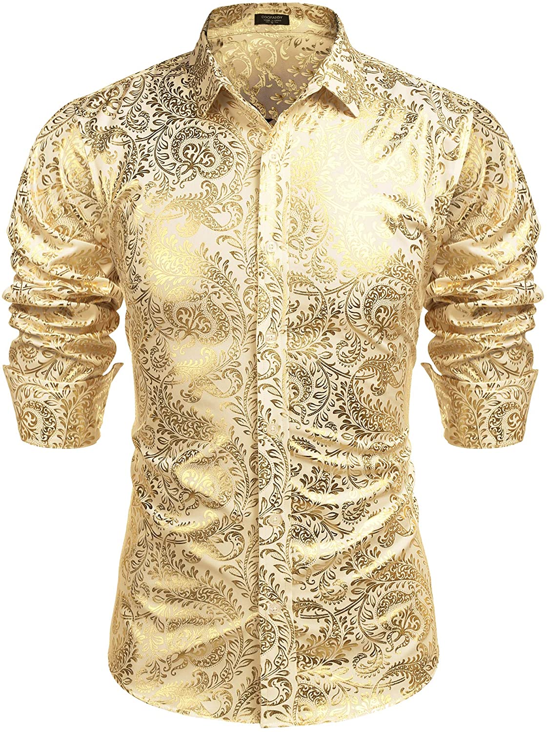 COOFANDY Men's Luxury Design Shirts Floral Dress Shirt Casual Button ...