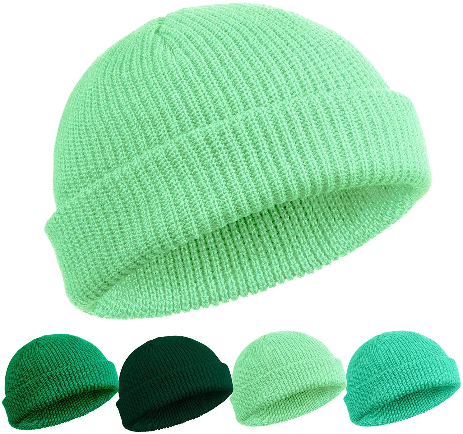 SATINIOR Trawler Beanie Watch Hat Roll-up Edge Skullcap Fisherman Beanie  for Men