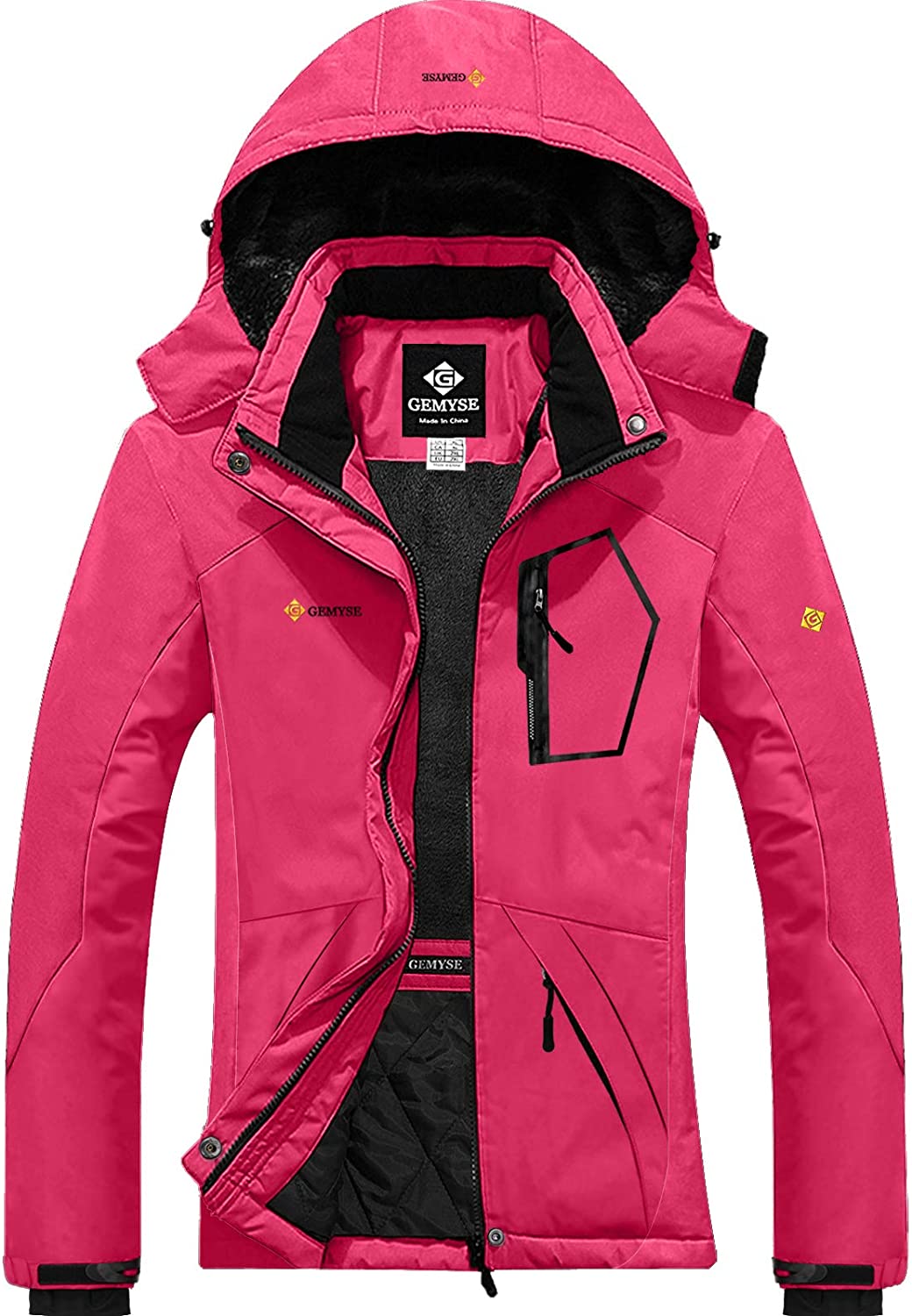 GEMYSE Women's Mountain Waterproof Ski Snow Jacket Winter Windproof ...
