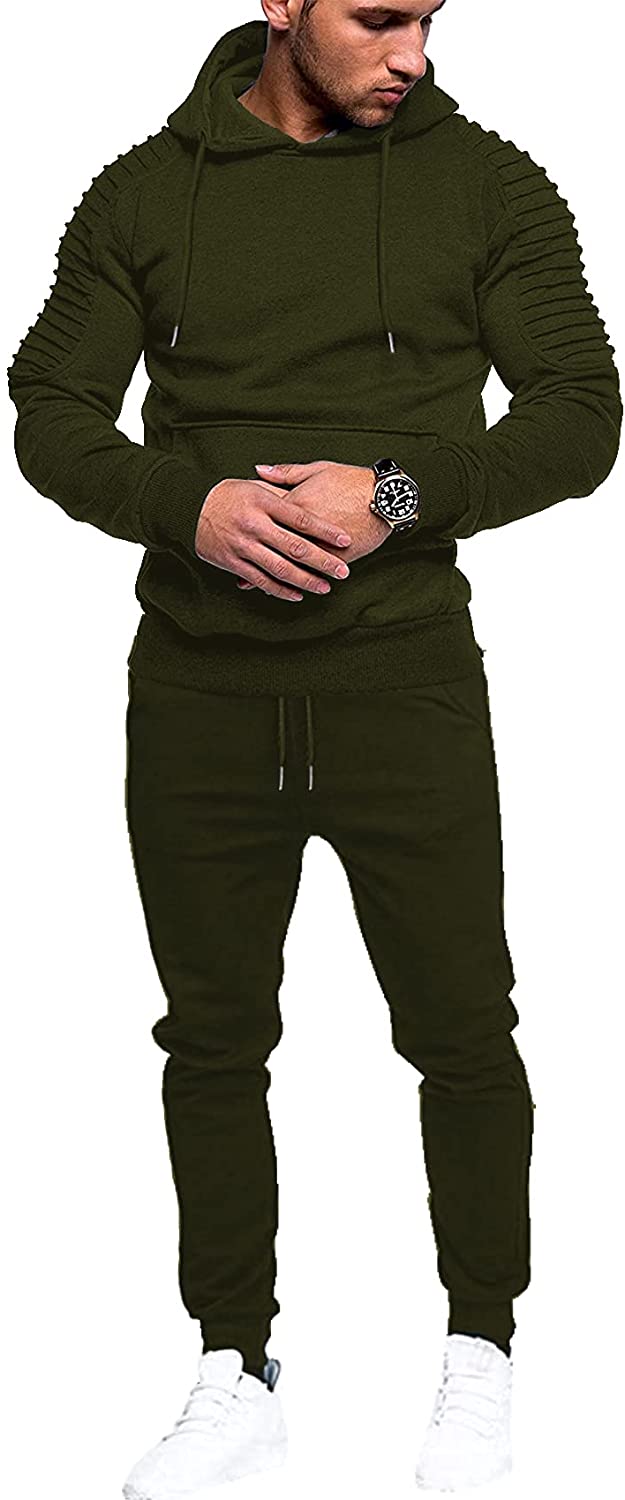 COOFANDY Men's Hoodies And Sweatpants Set Athletic Two Pieces Tracksuit Set  at  Men's Clothing store