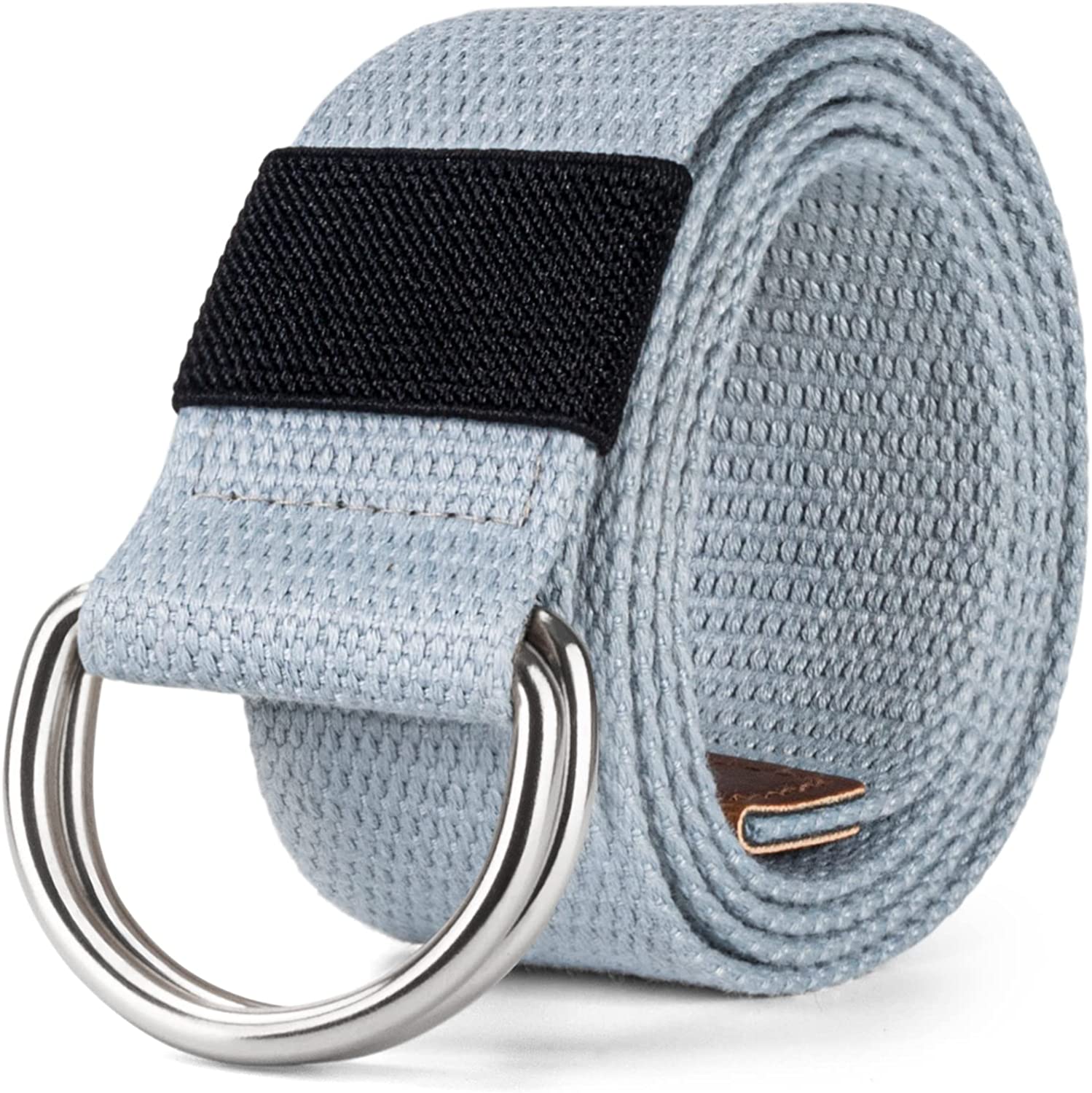 maikun 2 Pack Canvas Belts for Men with Black Double D-ring Buckle Web  Fabric Belt (Men, Black+Dark Grey, Waist Size 31-34) : : Fashion