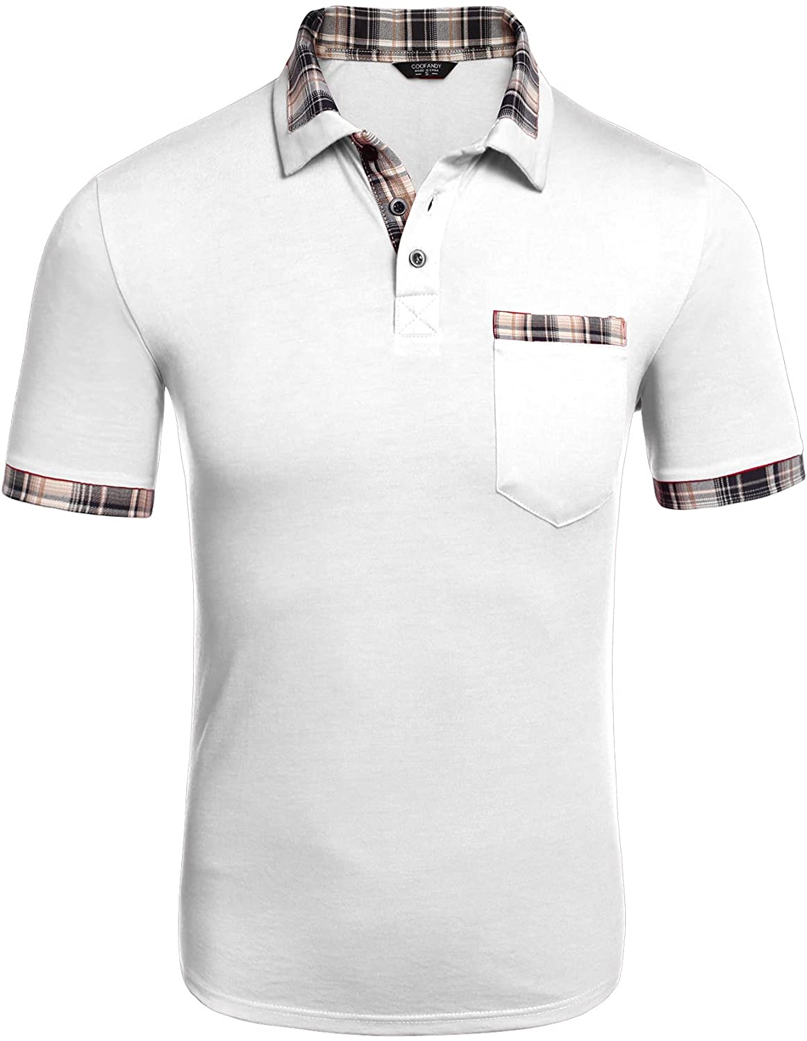 polo shirt with plaid collar