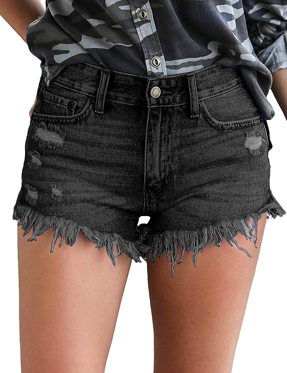 Jean shorts 2025 frayed hem