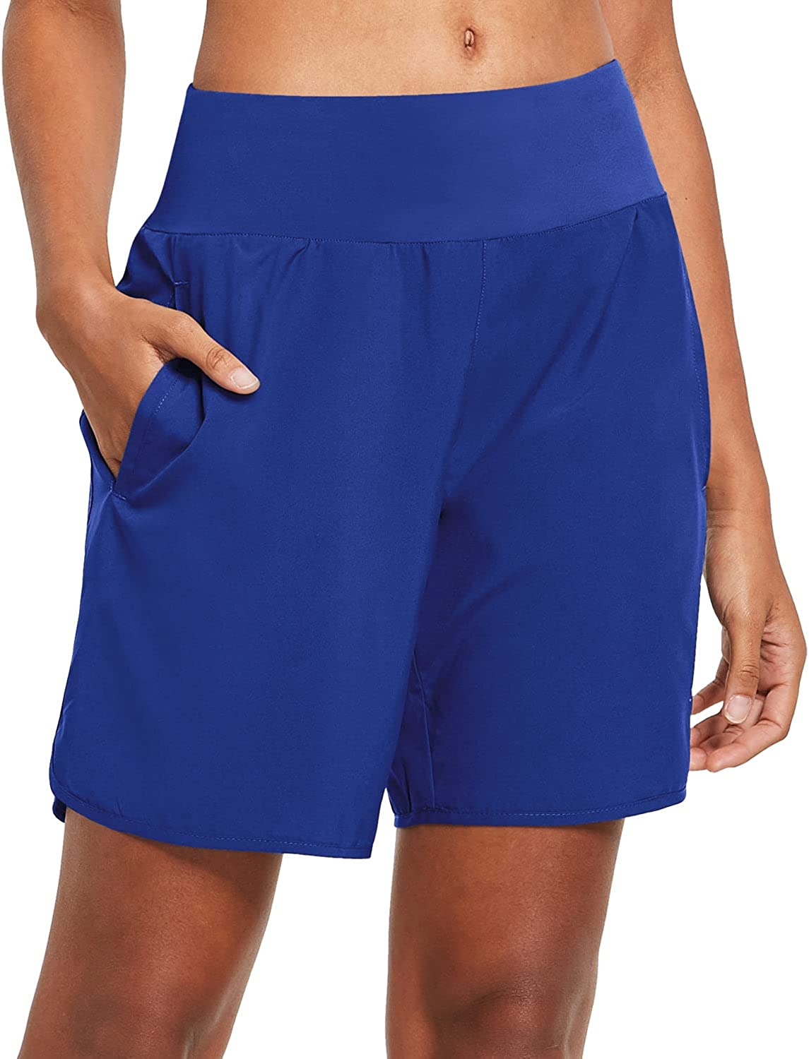 BALEAF Womens' 7 Long Running Athletic Shorts with Liner Workout