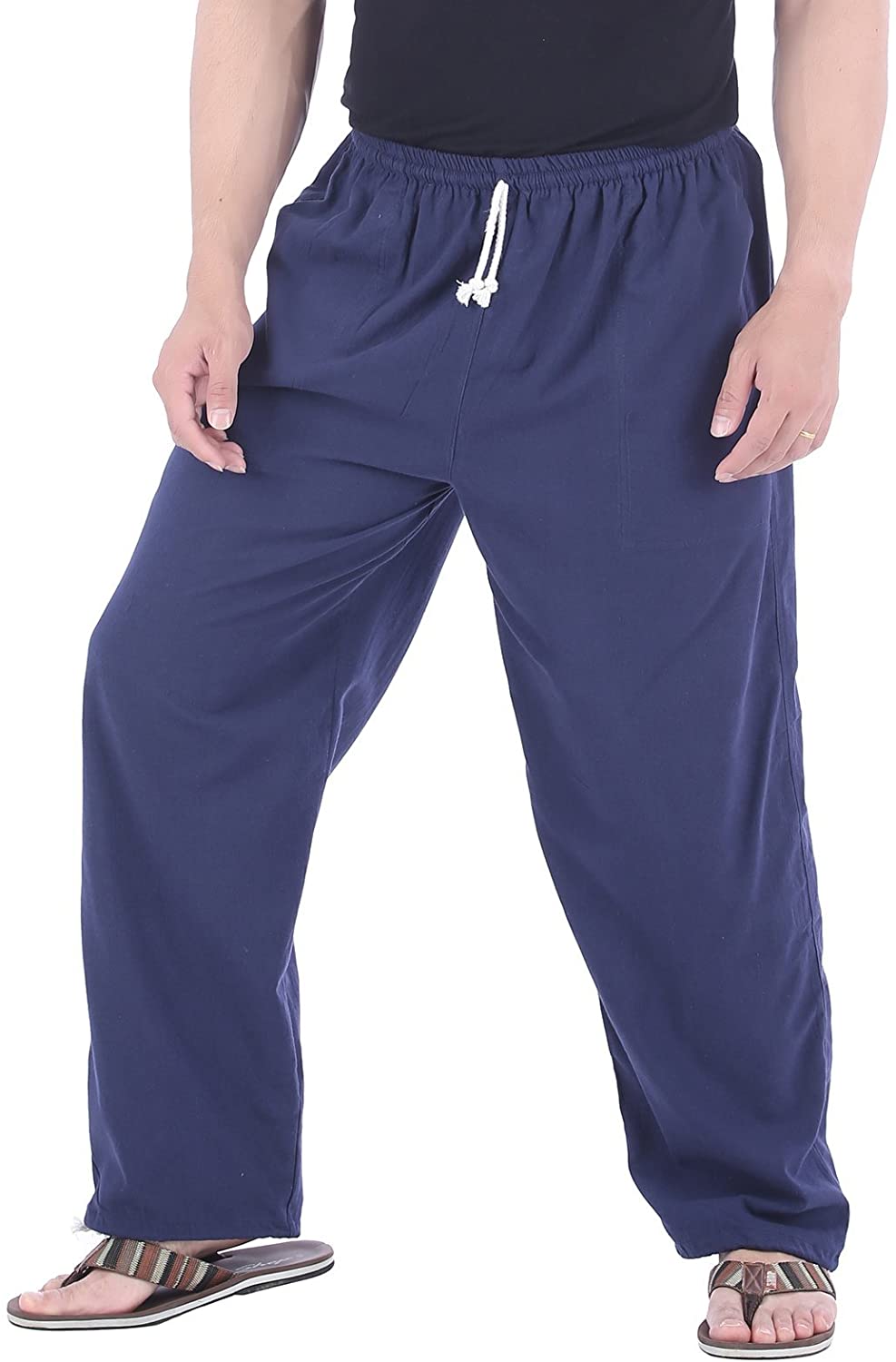 CandyHusky Mens Elastic Waist Casual Lounge Pajama Jogger Yoga Pants Cotton 