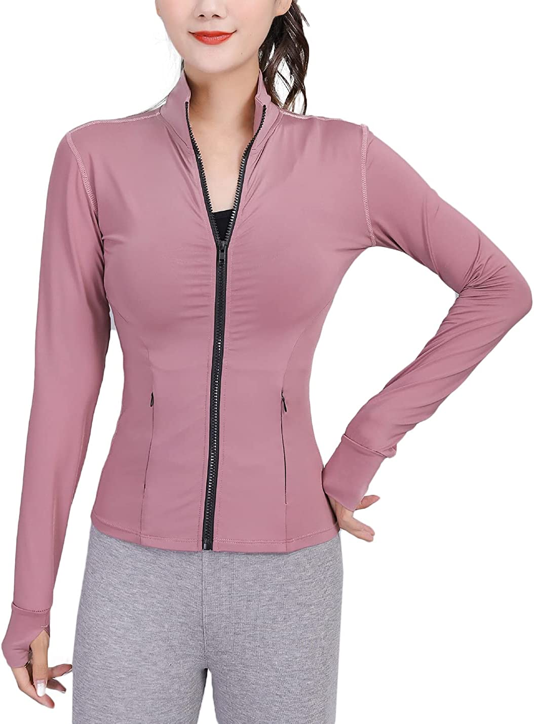 COWOKA Women's Slim Fit Full Zip Sleeveless Running Track Jacket
