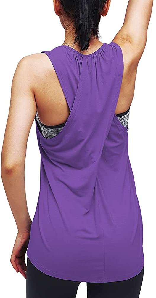 Buy Mippo Workout Tops for Women Open Back Shirts Sexy Yoga Tank