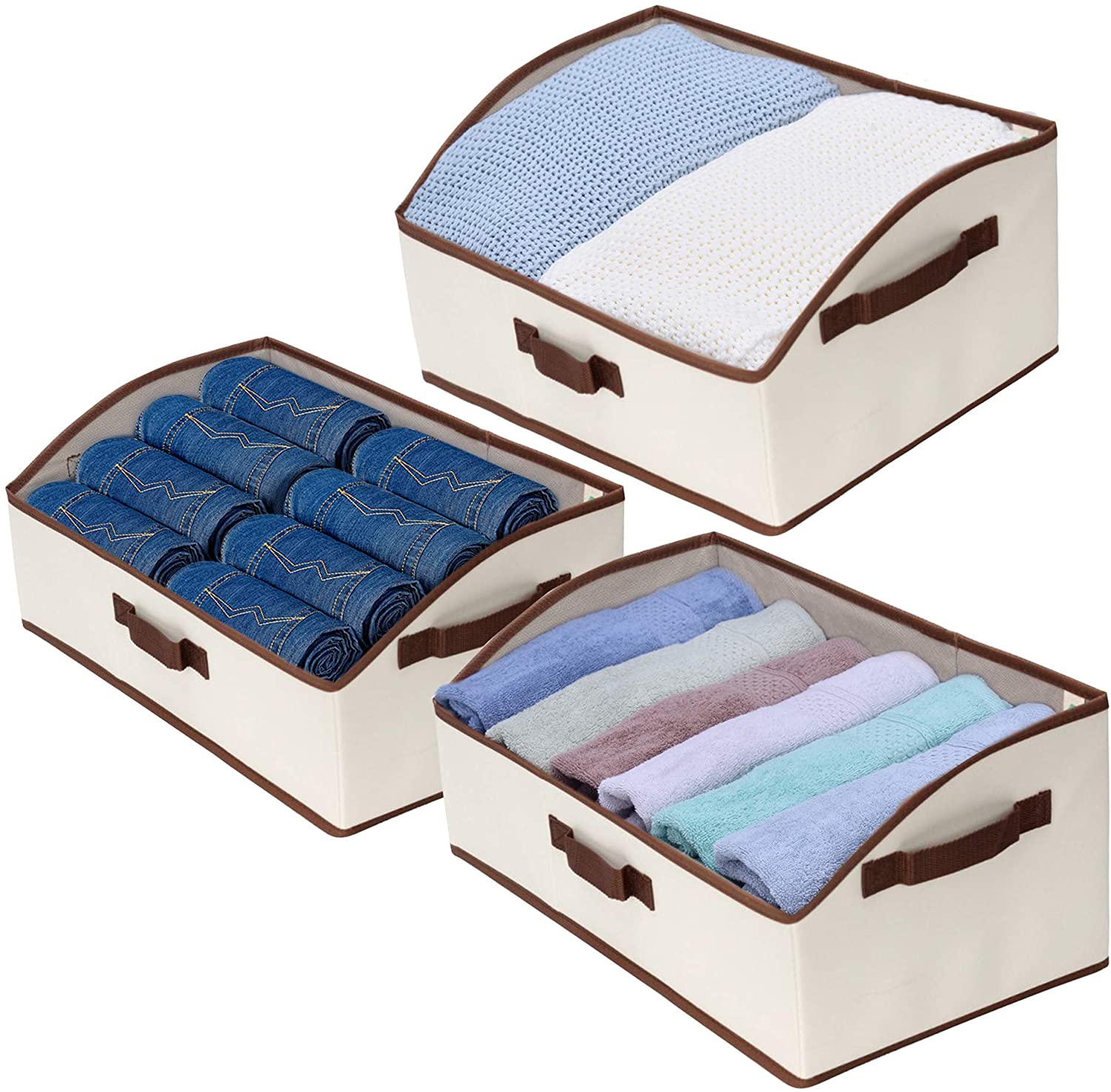 Foldable Details about   StorageWorks Closet Baskets Cotton Fabric Baskets for Closet Shelves 
