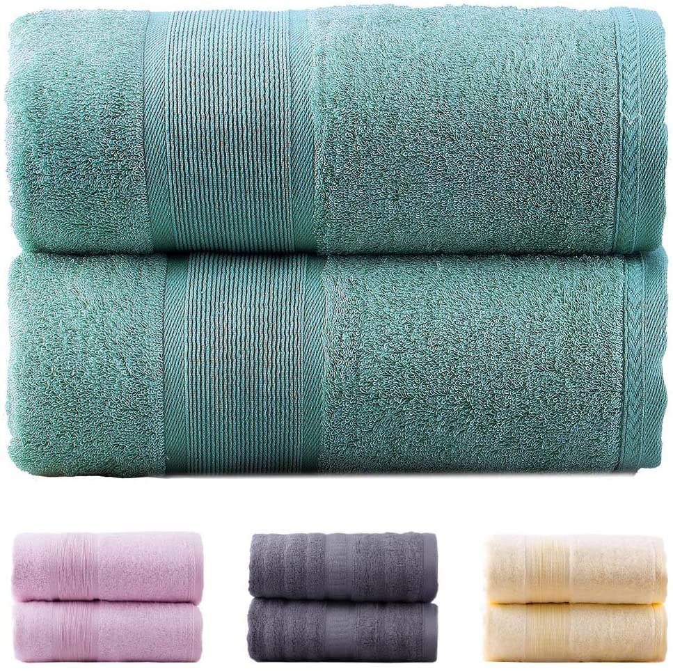 Jml Bamboo Bath Towels 2 Piece Luxury Bath Towel Set for Bathroom(27x55)  Hypoallergenic, Soft and Absorbent, Odor Resistant, Skin Friendly(Teal)