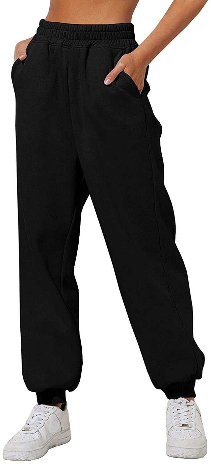 AUTOMET Black Baggy Pants High Waist Thick Sweatpants for - Import It All