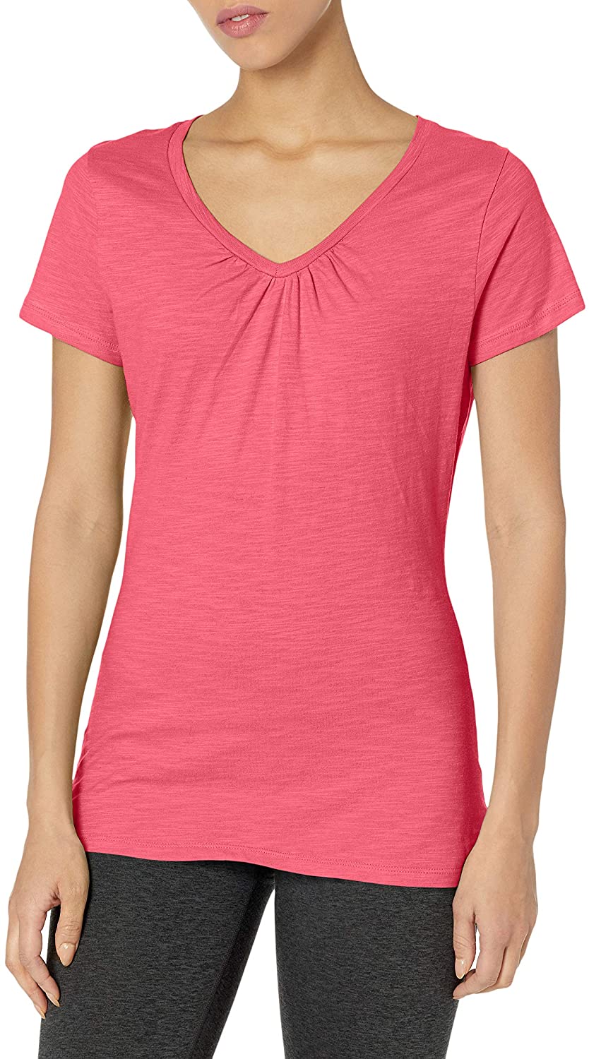 Hanes Women's Shirred V-Neck T-Shirt 