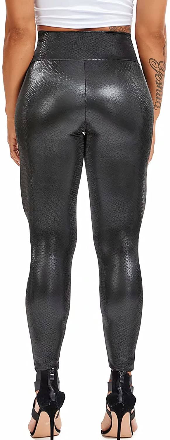  FITTOO Faux Leather Leggings For Women Fleece Lined Pleather  Pants