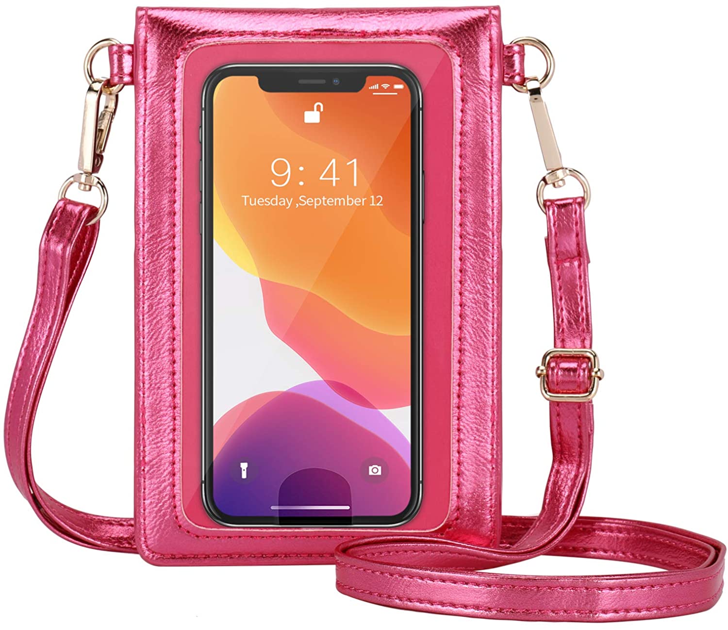 AnsTOP Small Crossbody Cell Phone Purse for Women - Clear Crossbody Bag for Women Mini Phone Pouch Purse