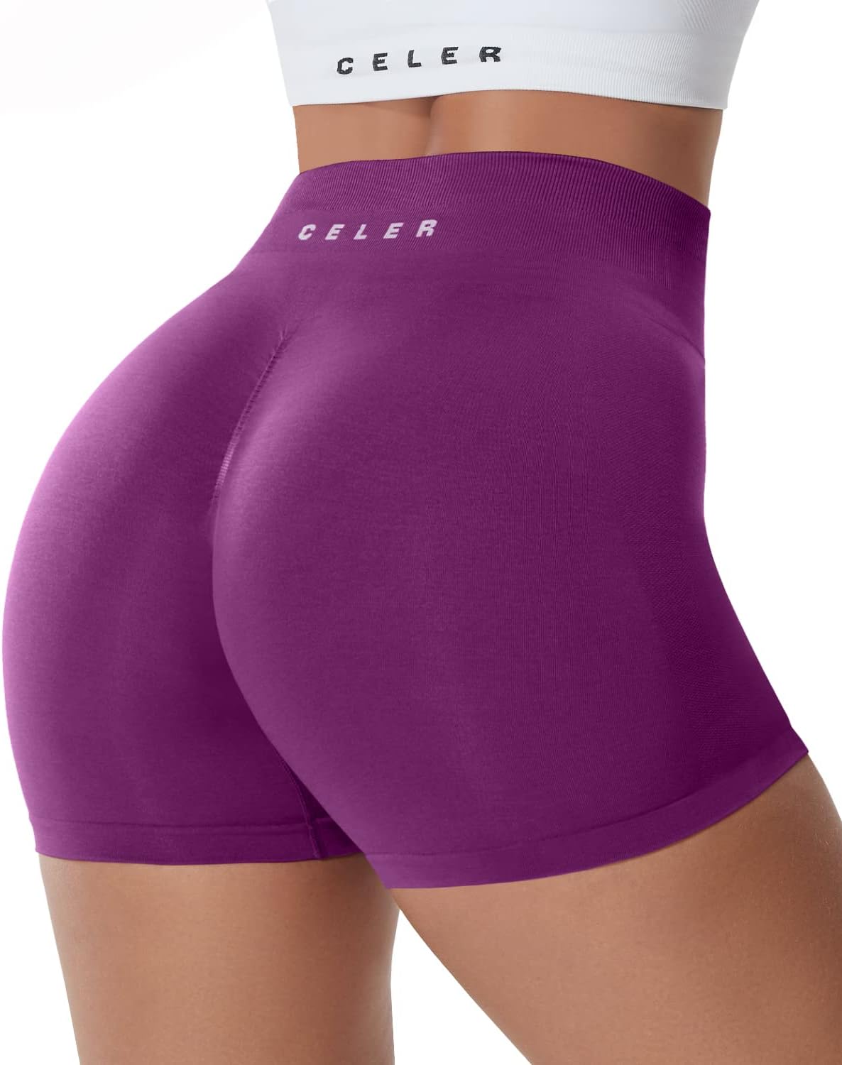 CELER Womens Workout Shorts Seamless Scrunch Butt Gym Shorts