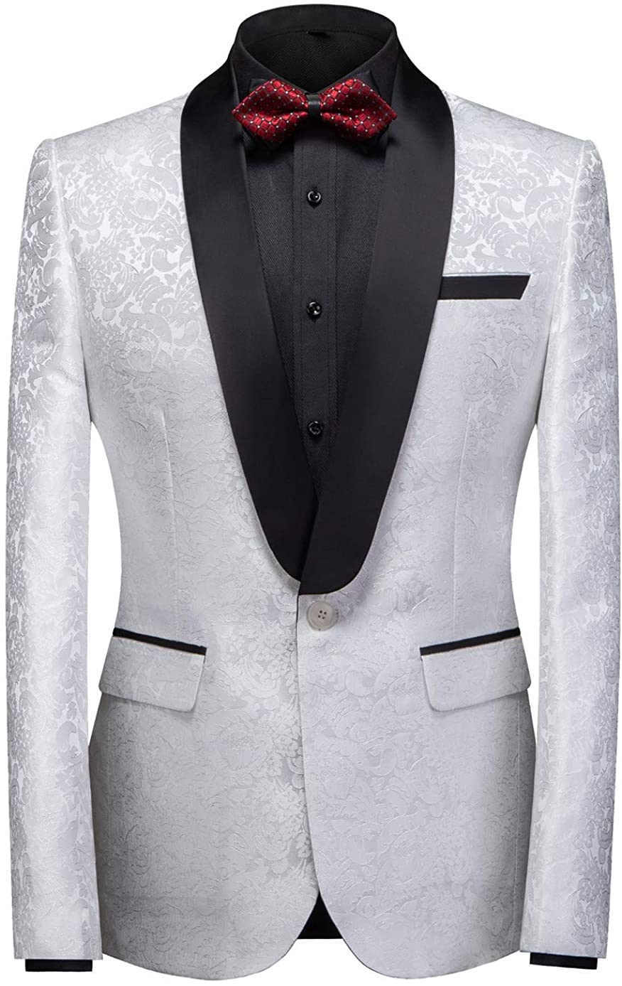 MOGU Mens Tuxedo Suit Jacket Slim Fit Shawl Lapel Wedding Party Dress  Blazer | eBay