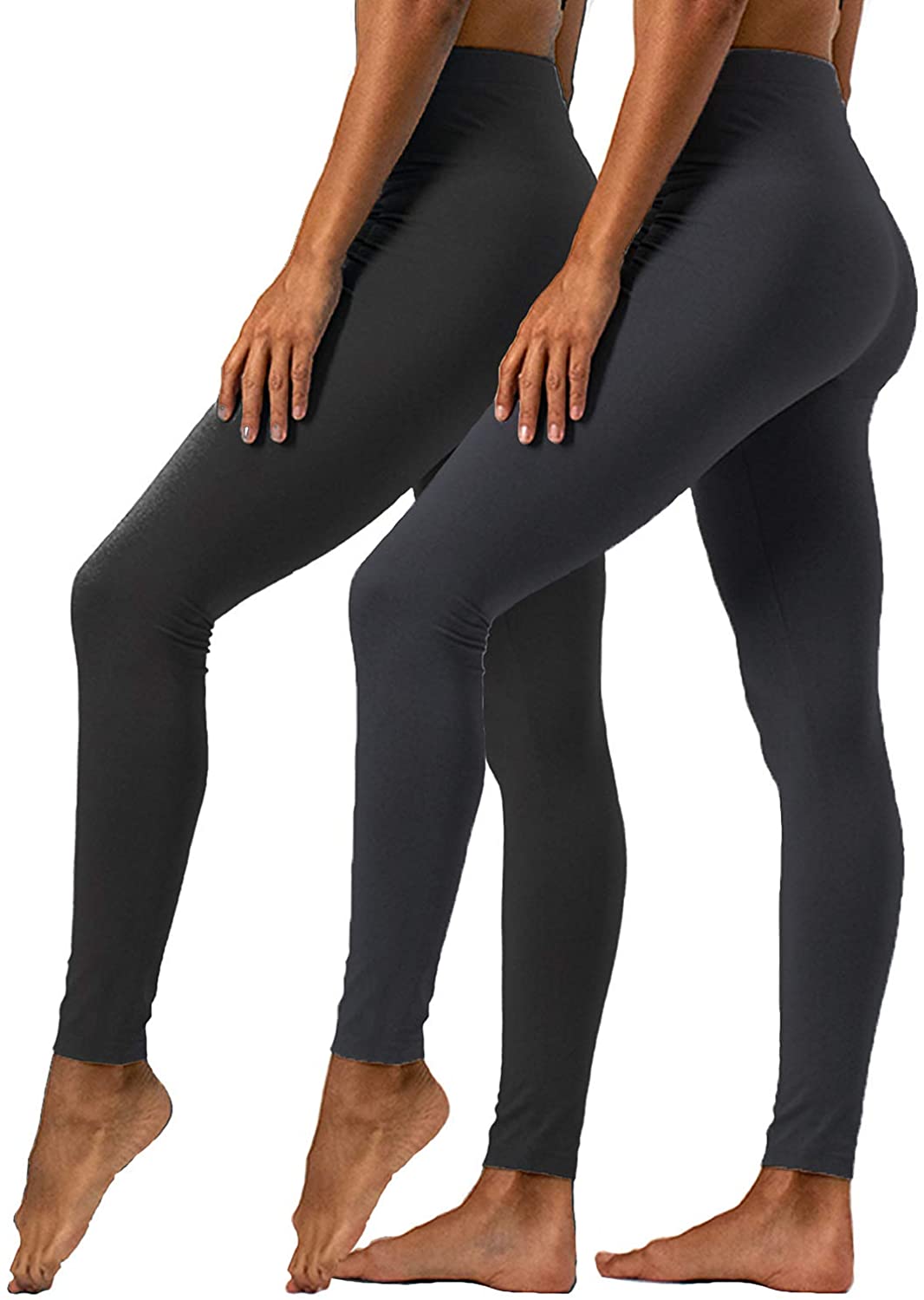 DEVOPS Women's 2 Pack High Waisted Ultra Soft Basic Leggings