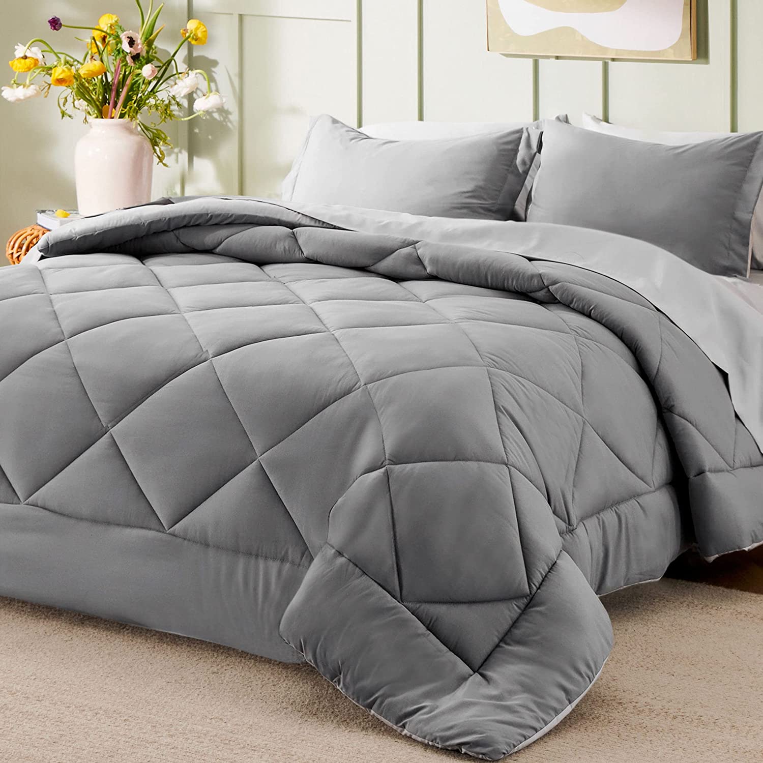Bedsure Comforter Sets - Bed in A Bag with Comforter, Pillow