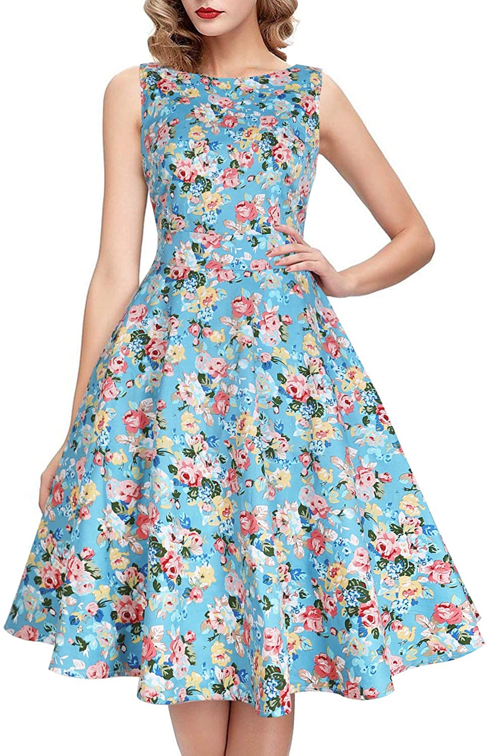 IHOT Vintage Tea Dress 1950's Floral Spring Garden Retro Swing Prom Party  Cockta | eBay