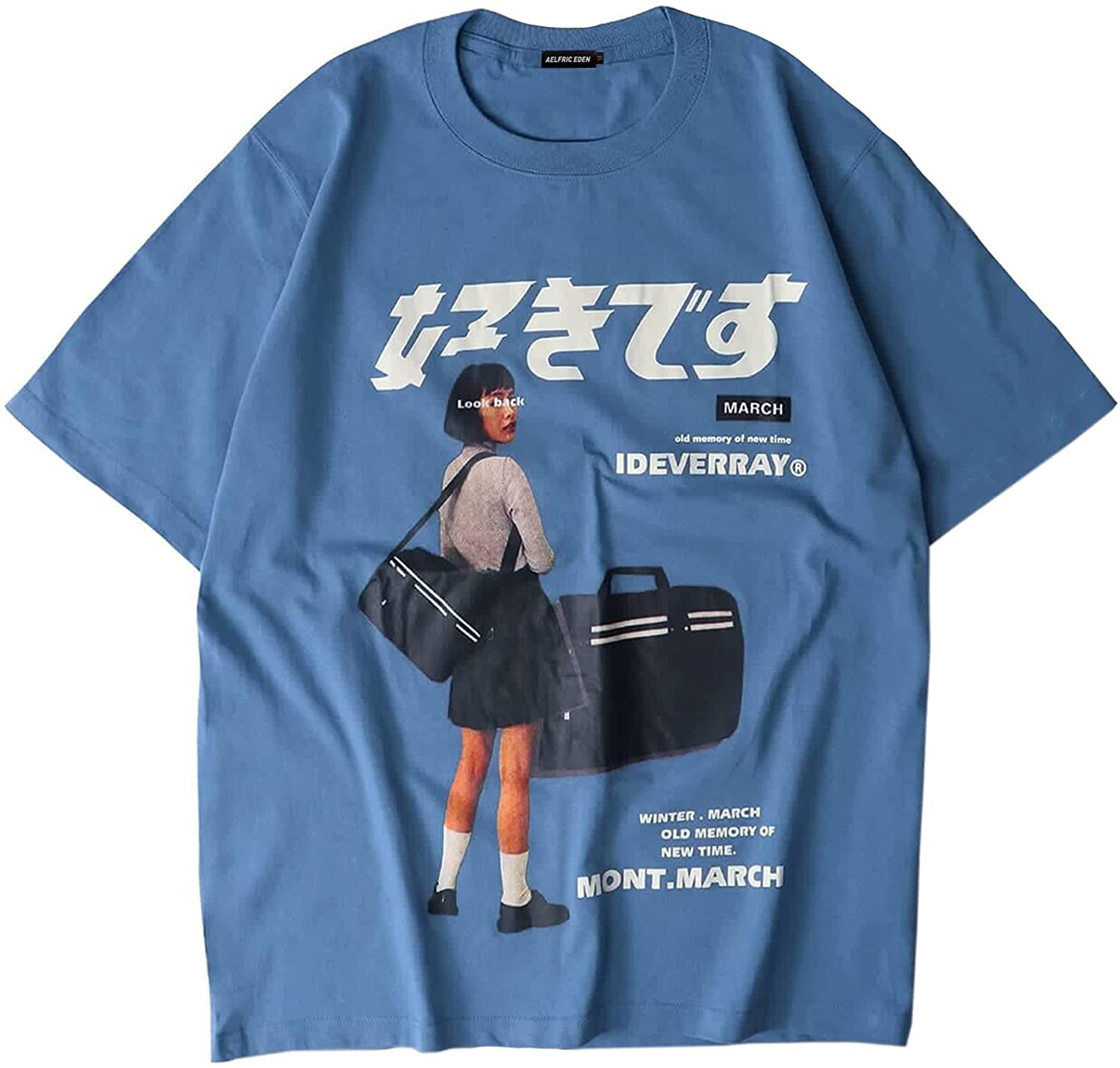 Aelfric Eden Oversized T Shirt Men 90s Shirt Unisex Streetwear Contrast  Color Graphic Tees Casual Vintage Summer Tops 