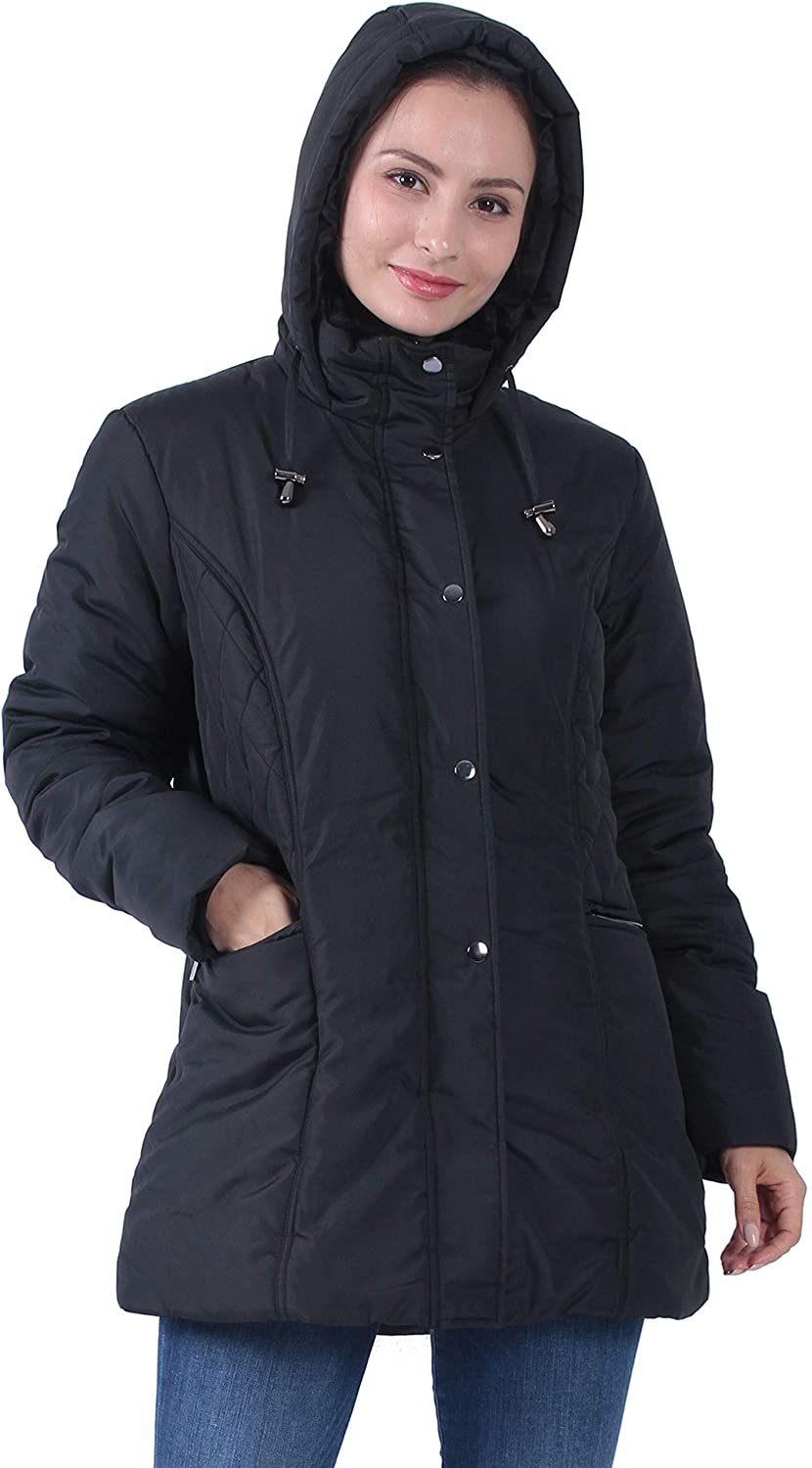 S-3XXL Plusfeel Womens Outdoor Sports Military Hooded Windproof Parka Anroaks Mid-Length Jacket Coats 