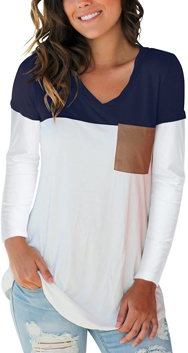 SAMPEEL Womens Fall Sweater Lightweight Long Sleeve V Neck Casual Tops Shirts