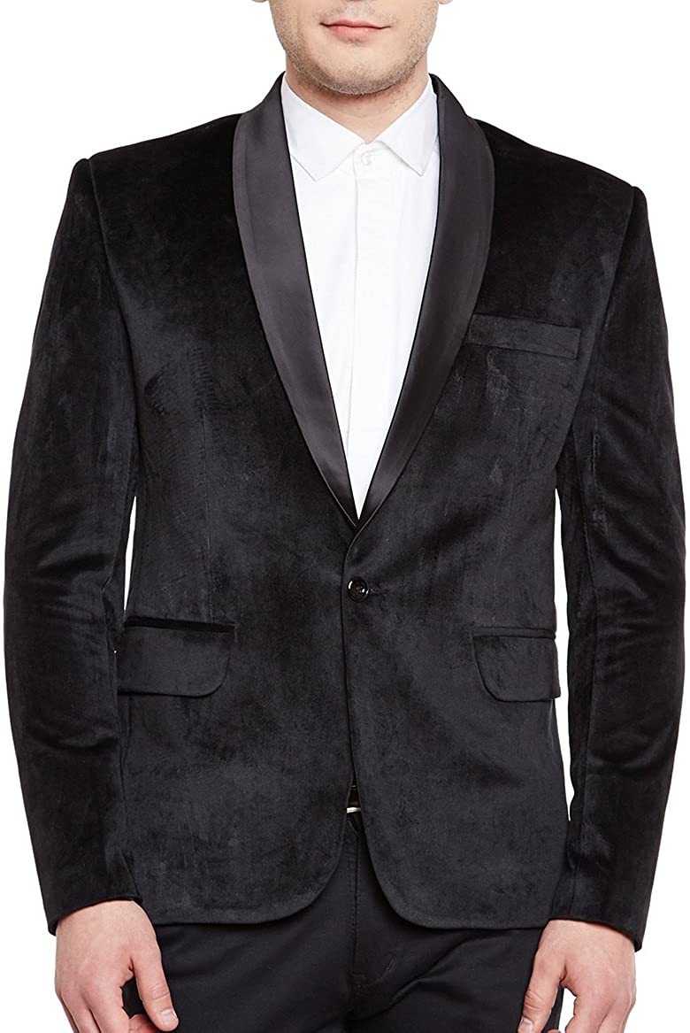 WINTAGE Mens Premium Velvet Notch Lapel Tuxedo Coat Blazer Jacket 