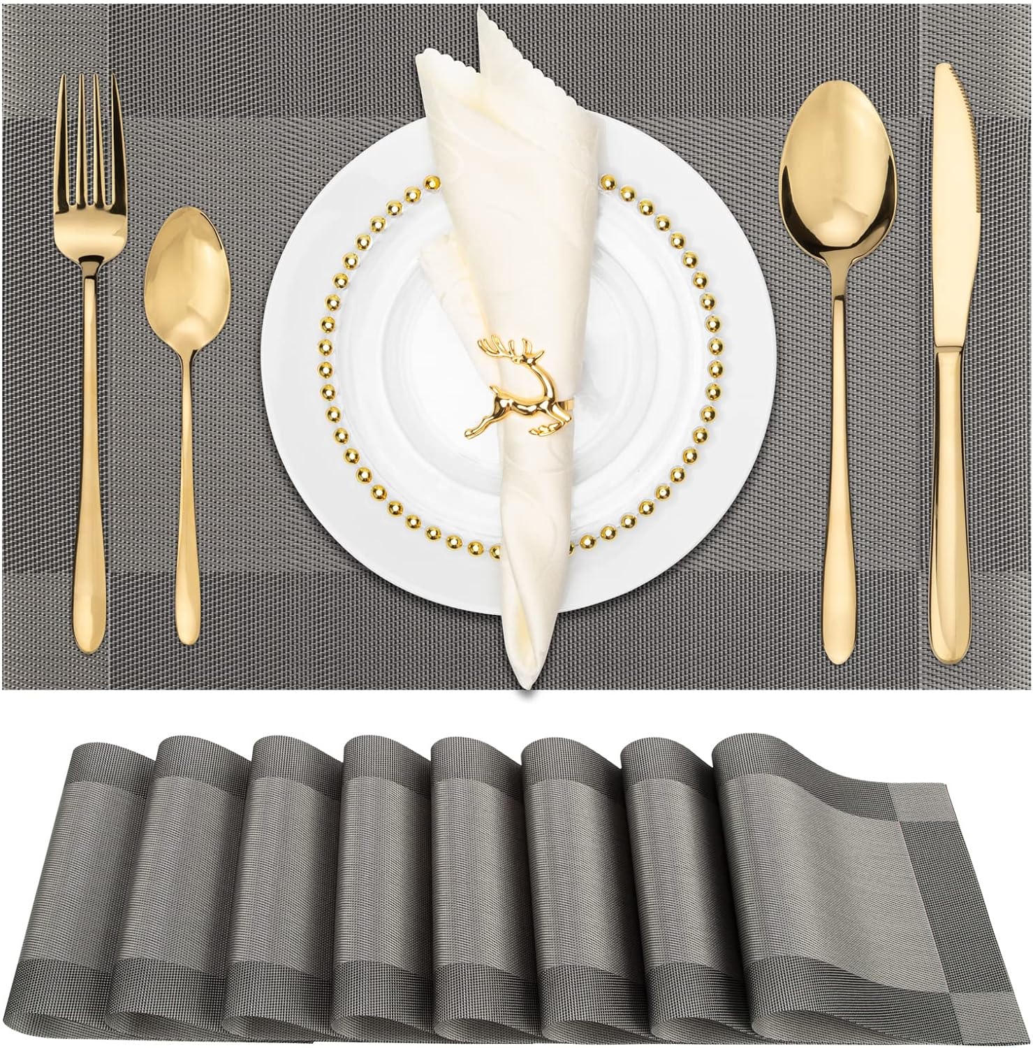 Woven PVC Placemats - Set of 8