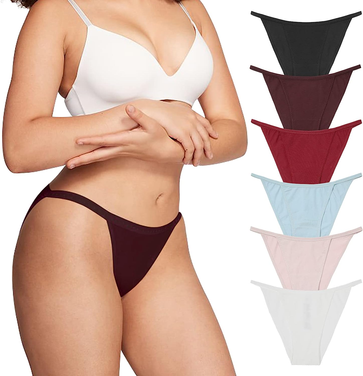 LEVAO Women's Bikini Panties Cotton Underwear, Plus Size High Cut