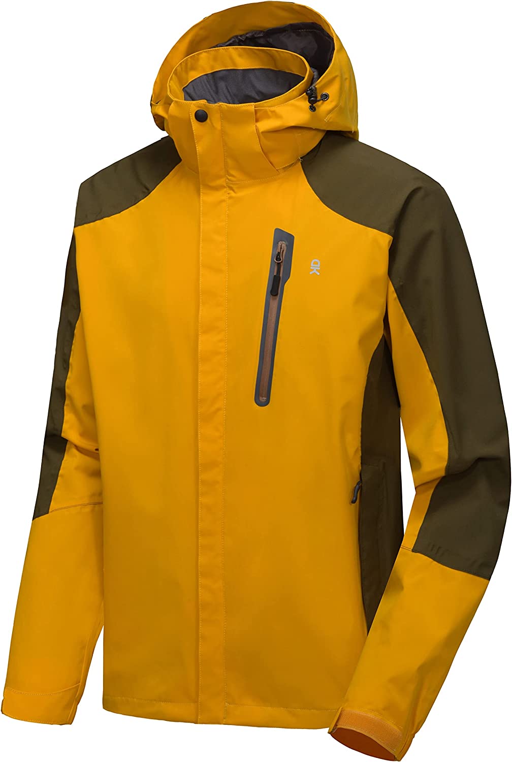 Litte Donkey Andy Men's Waterproof Reflective Packable Rain Jacket, Fluorescent Orange / L