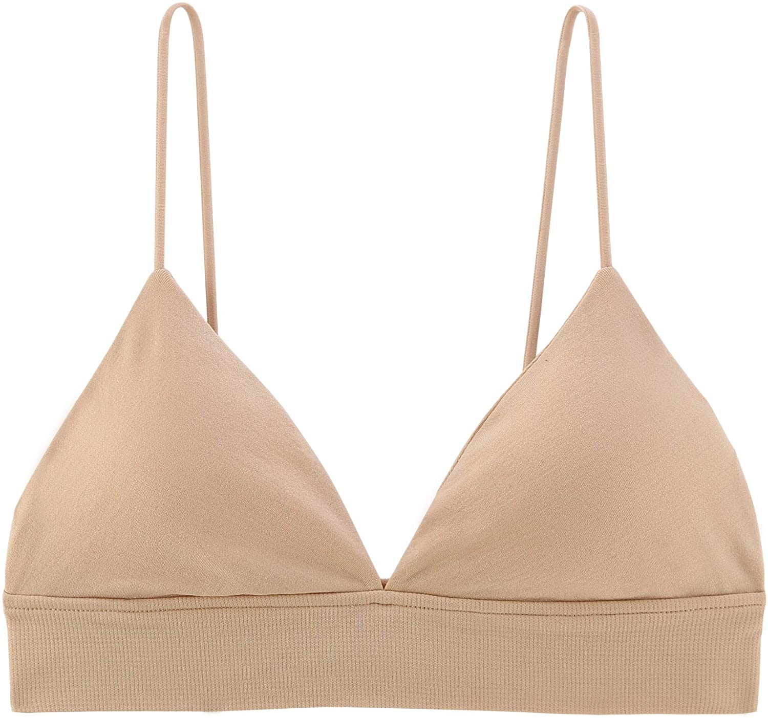 INIBUD Bralette for Women Triangle Cups Removable Padded Wire Free 