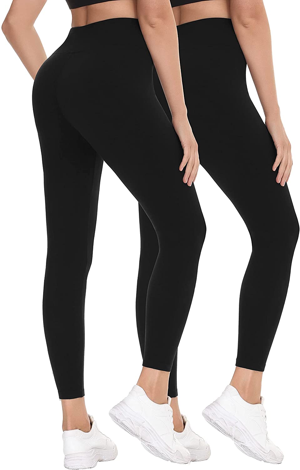 Ewedoos 2 Pack Leggings with Pockets for Women Tummy Control High