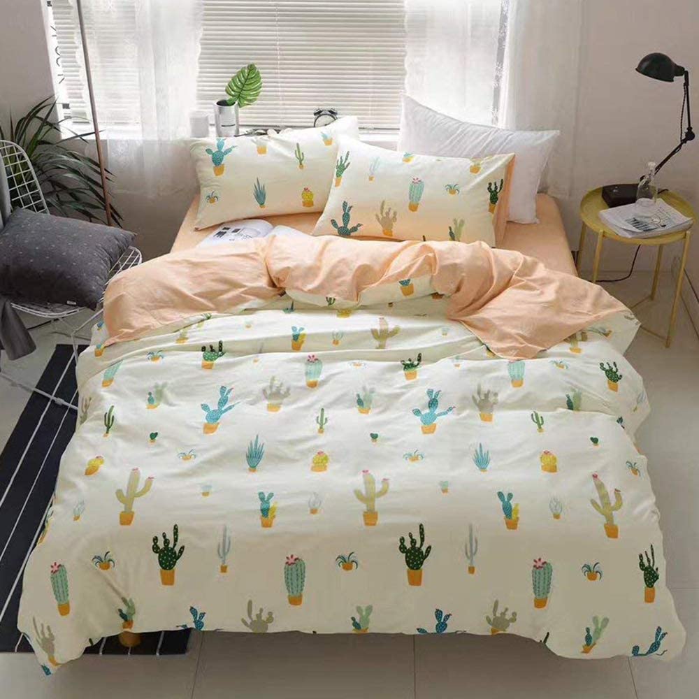 peach print duvet