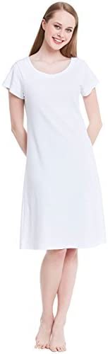 thumbnail 6 - Alexander Del Rossa Womens Cotton Knit Nightgown, Short Sleeve Sleep Dress