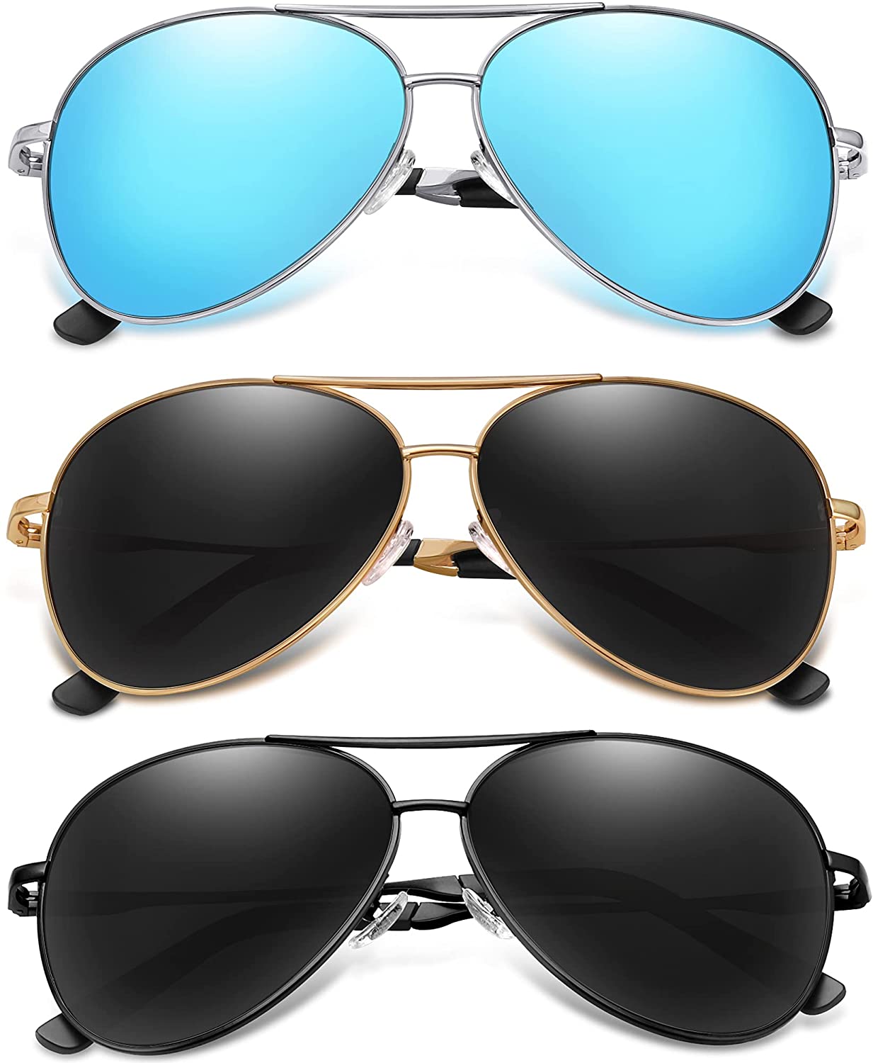 Pilot Sunglasses Mens Polarised Sunglasses Womens Mirrored Lens