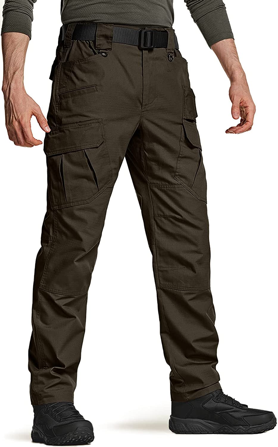 CQR Men's Tactical Pants, Water Resistant Ripstop Cargo Pants