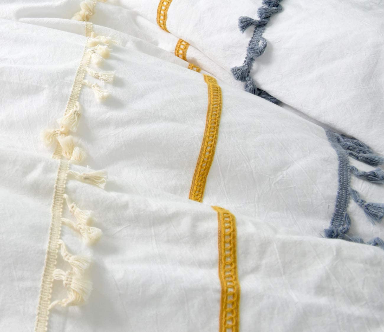 Flber Outlet Tasseled Duvet Cover King Boho Comforters Textured Bedspreads White  eBay