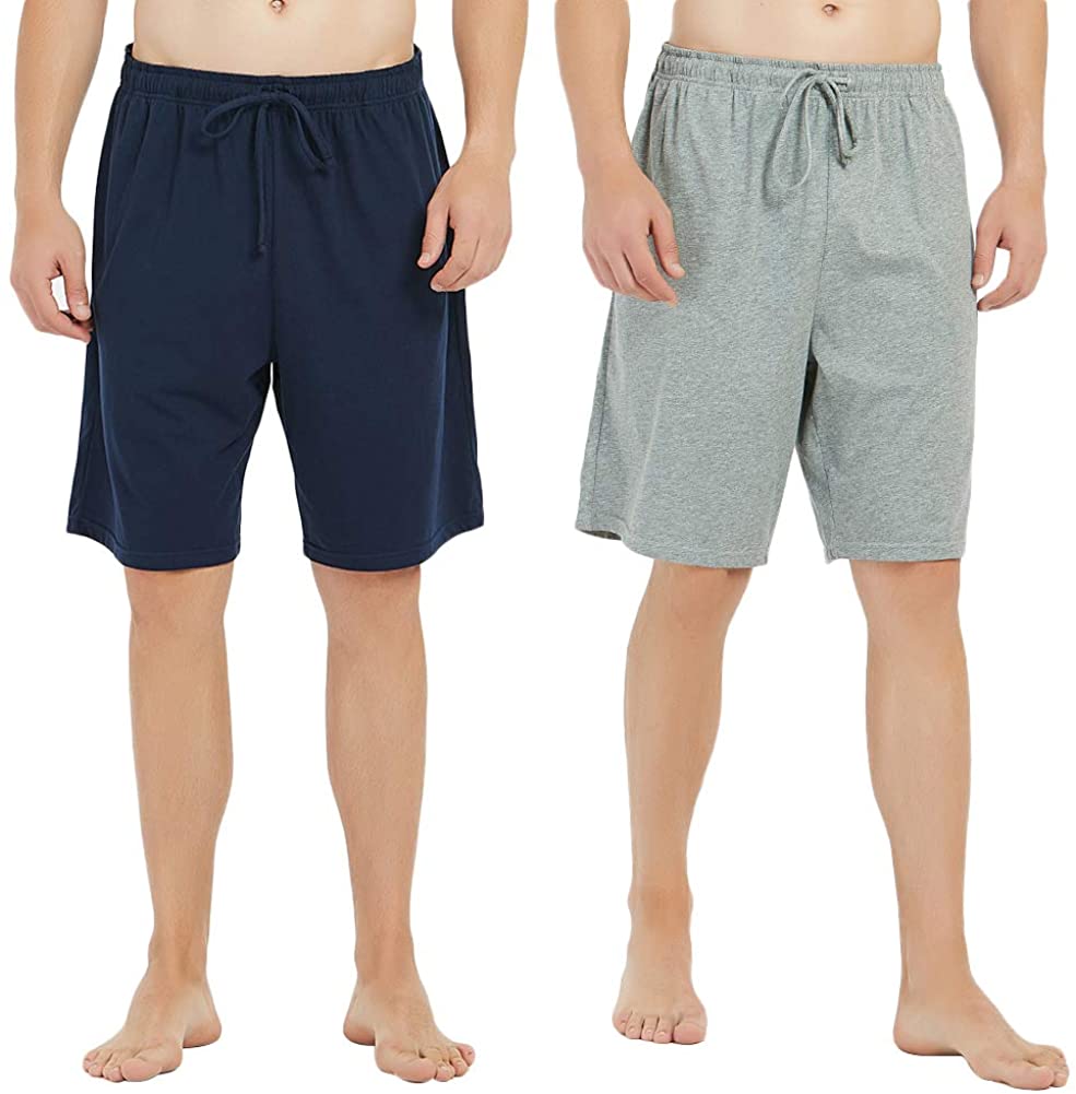 U2SKIIN Mens Cotton Pajama Shorts Lightweight Sleep Shorts with Pockets for Men 