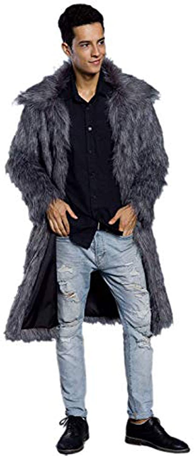 Old DIrd Men's Warm Fashion Winter Coat Parka Overcoat Faux Fur