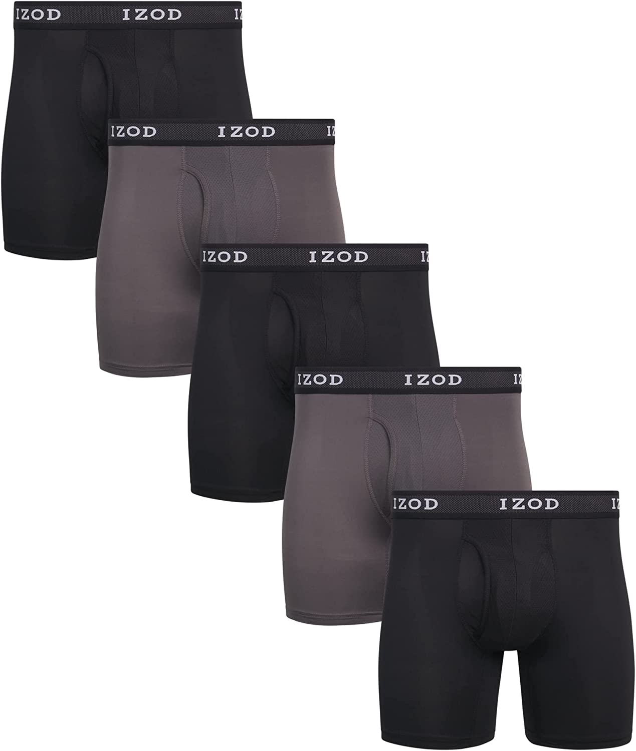 IZOD Men's Underwear - Performance Boxer Briefs with Mesh
