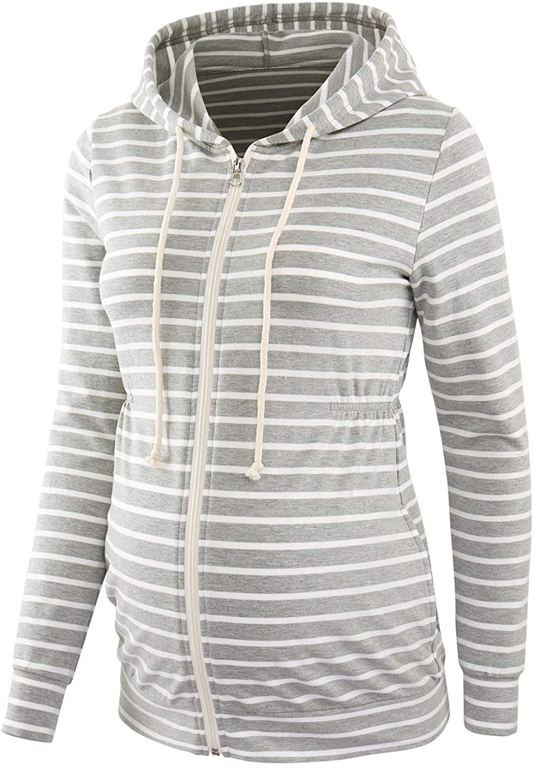 BBHoping Maternity Hoodie Long Sleeve Zip Up Sweatshirts for Women 