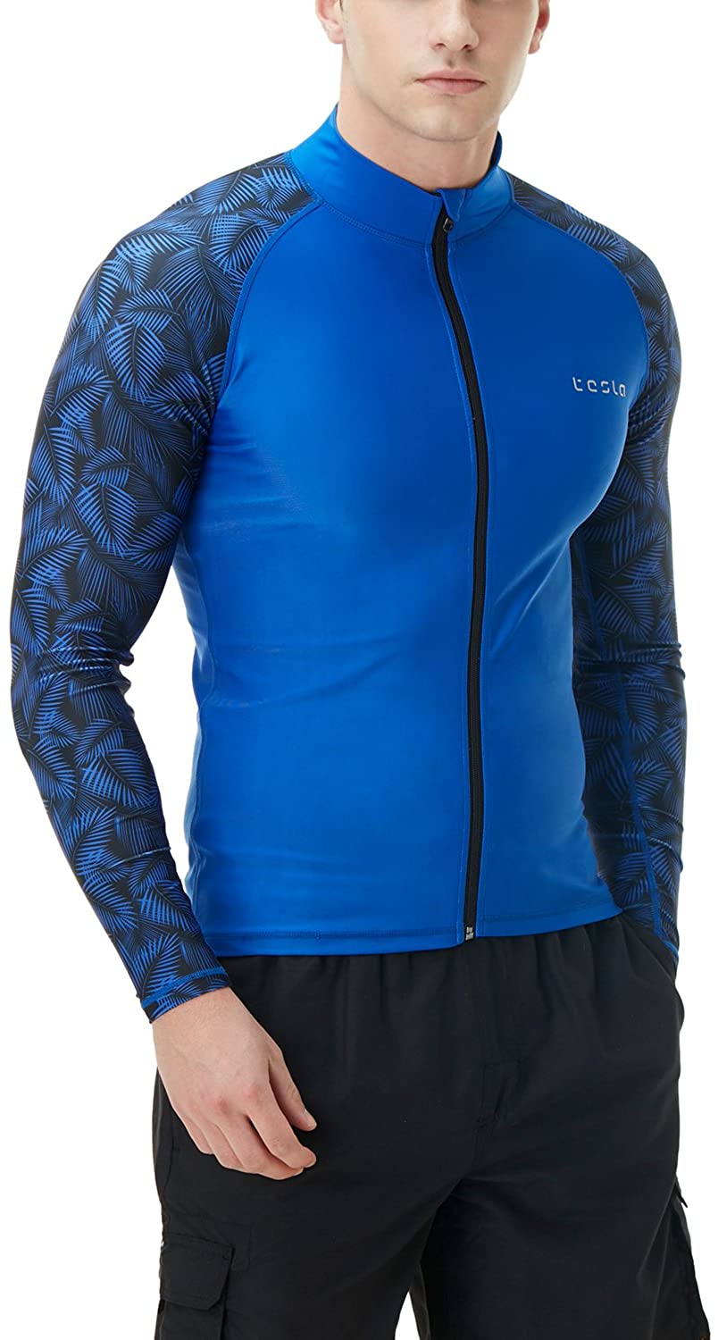 Loose-Fit Short Sleeve Shirt UV Cool Dry fit Athletic Water Shirts TSLA 1 or 2 Pack Mens Rashguard Swim Shirts UPF 50 