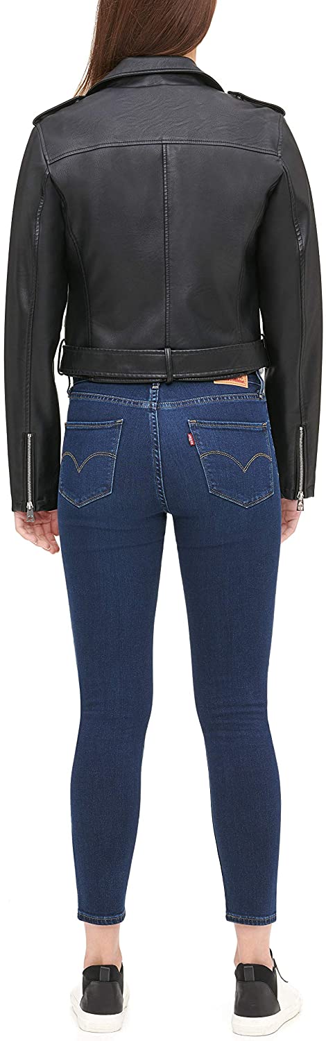 Levi's Women's Faux Leather Asymmetrical Belted Motorcycle Jacket ...
