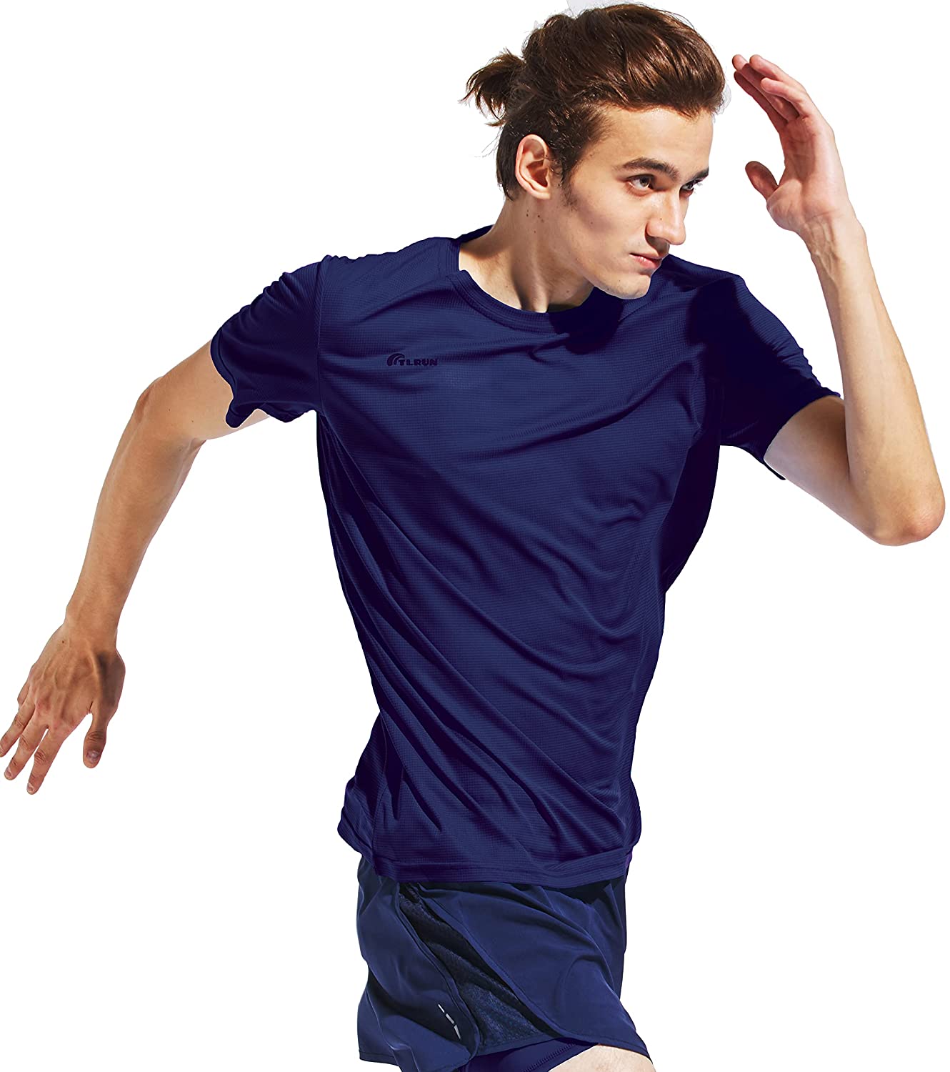 TLRUN Men's Ultra Lightweight Running Shirts Cool Short Sleeve Athletic T-Shirts Dry Fit Marathon Top Tee 