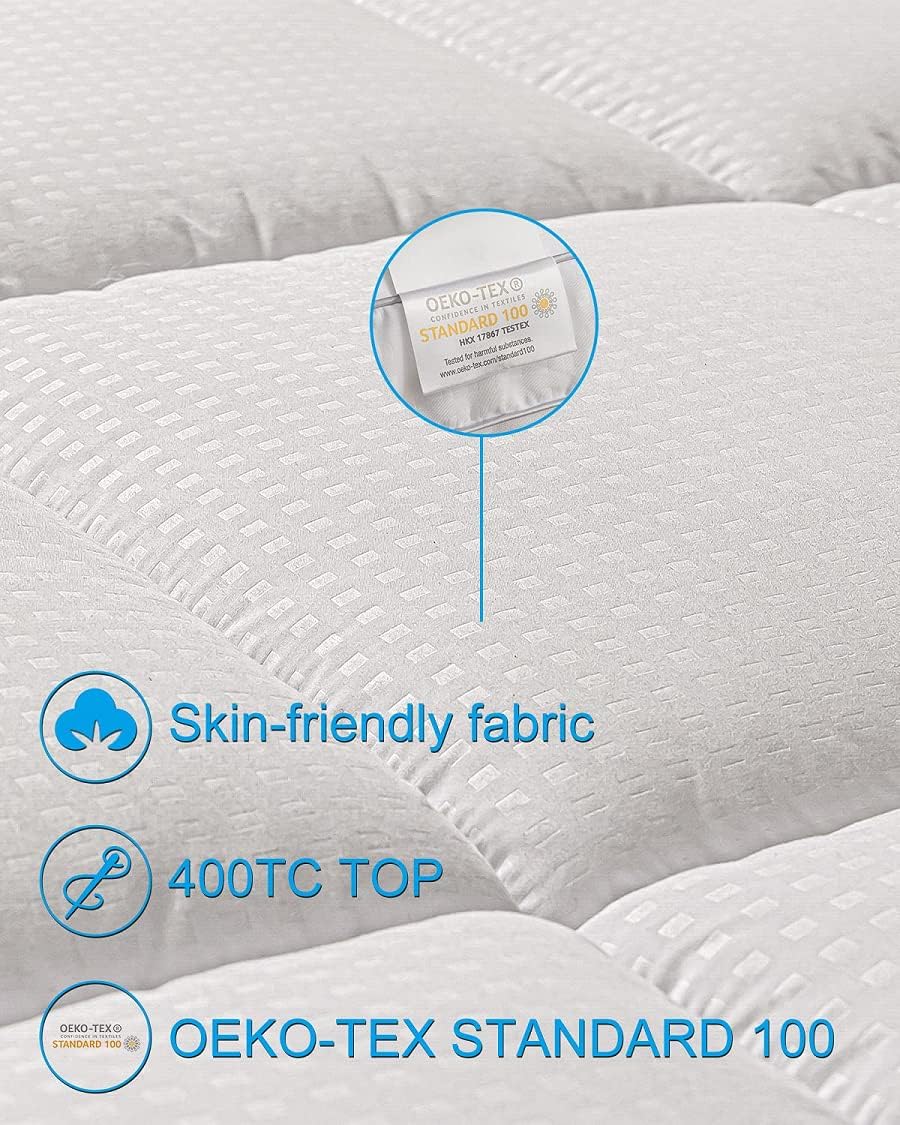 Twin Air Mattress Pad Sheets Cover, Air Mattress Topper Protector Plush  Quilted, Soft Breathable and Noiseless Down Alternative Mattress Pad with  Deep