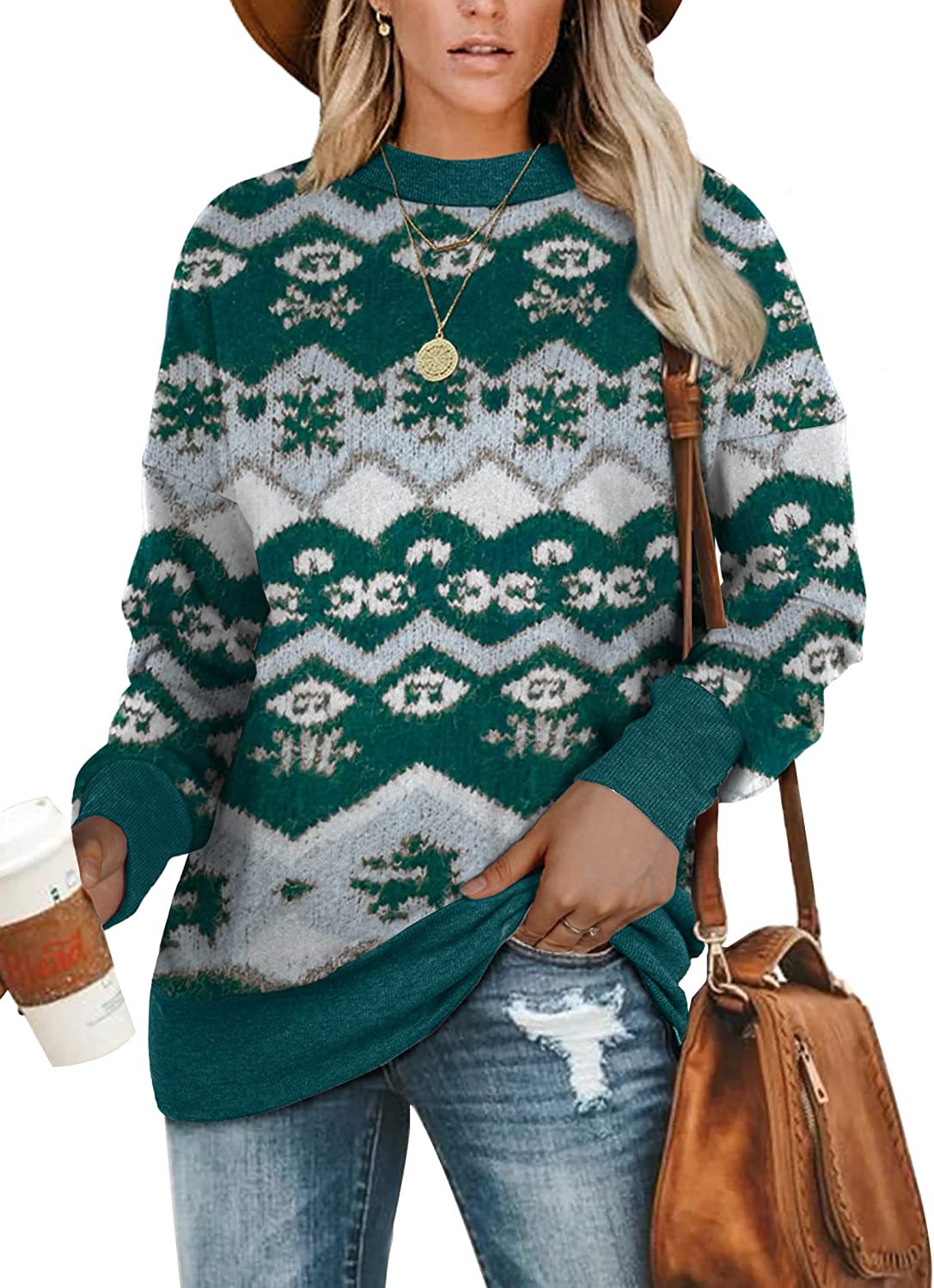 Buy Geifa Crewneck Sweatshirts for Women Oversized Sweaters Long