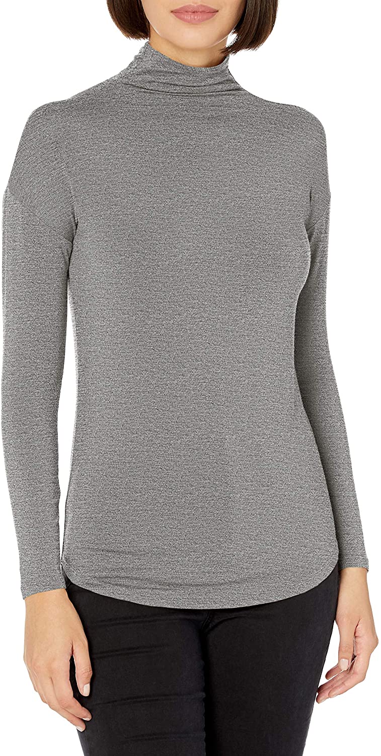 Daily Ritual Womens Jersey Long-Sleeve Funnel-Neck Shirt Brand