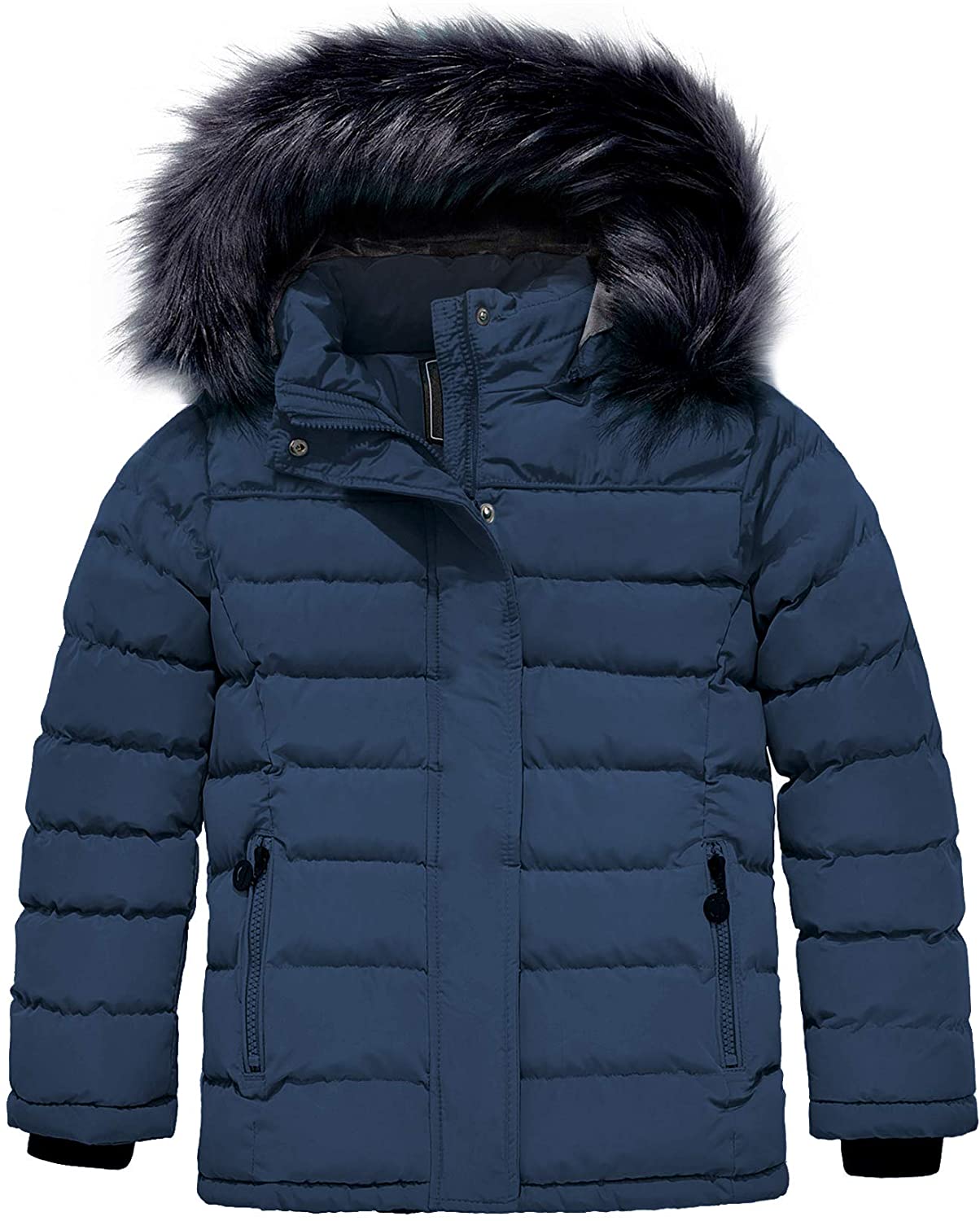 ZSHOW Girl's Snow Jacket Windproof Ski Coat with Hood Breathable  Windbreaker Rain Jacket Blue 14/16