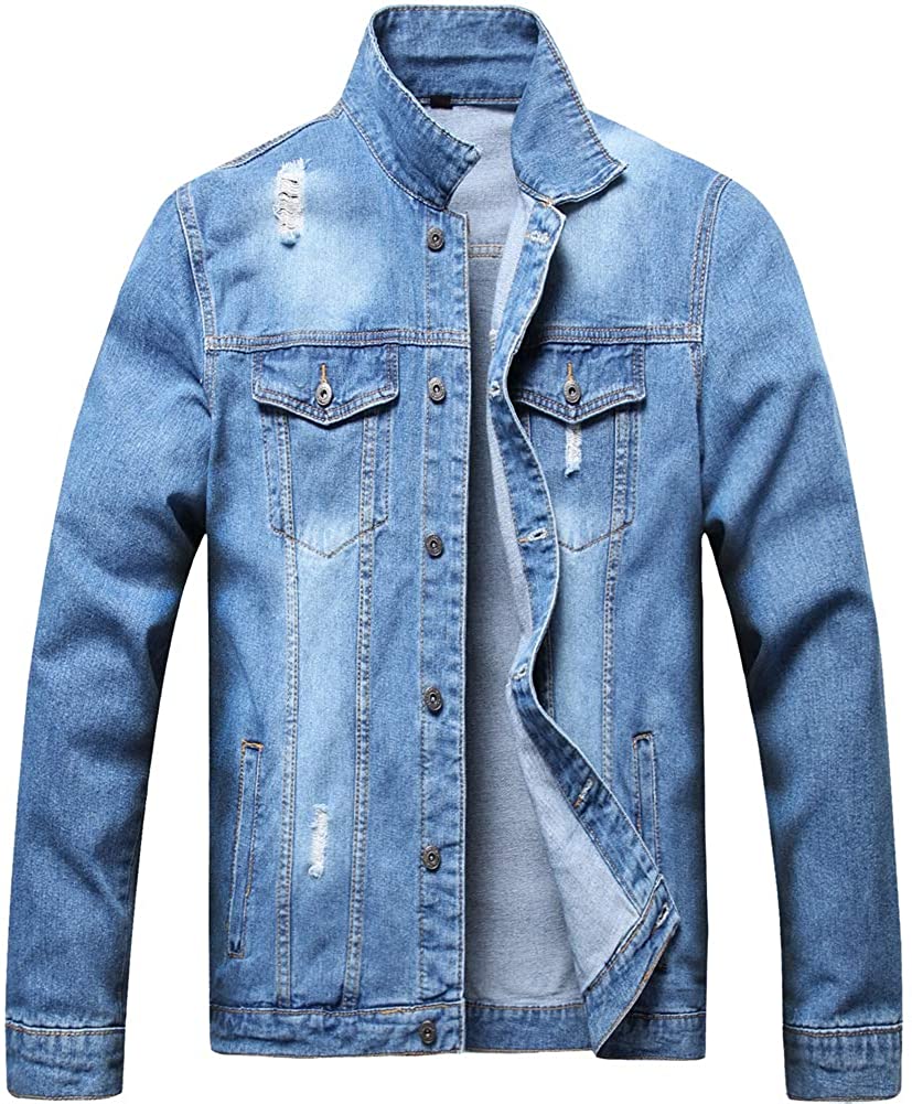 LZLER Hoodie Jean Jacket for Men,Casual Slim Fit Men's Denim Jacket with  Hood, Blue, Small : : Clothing, Shoes & Accessories