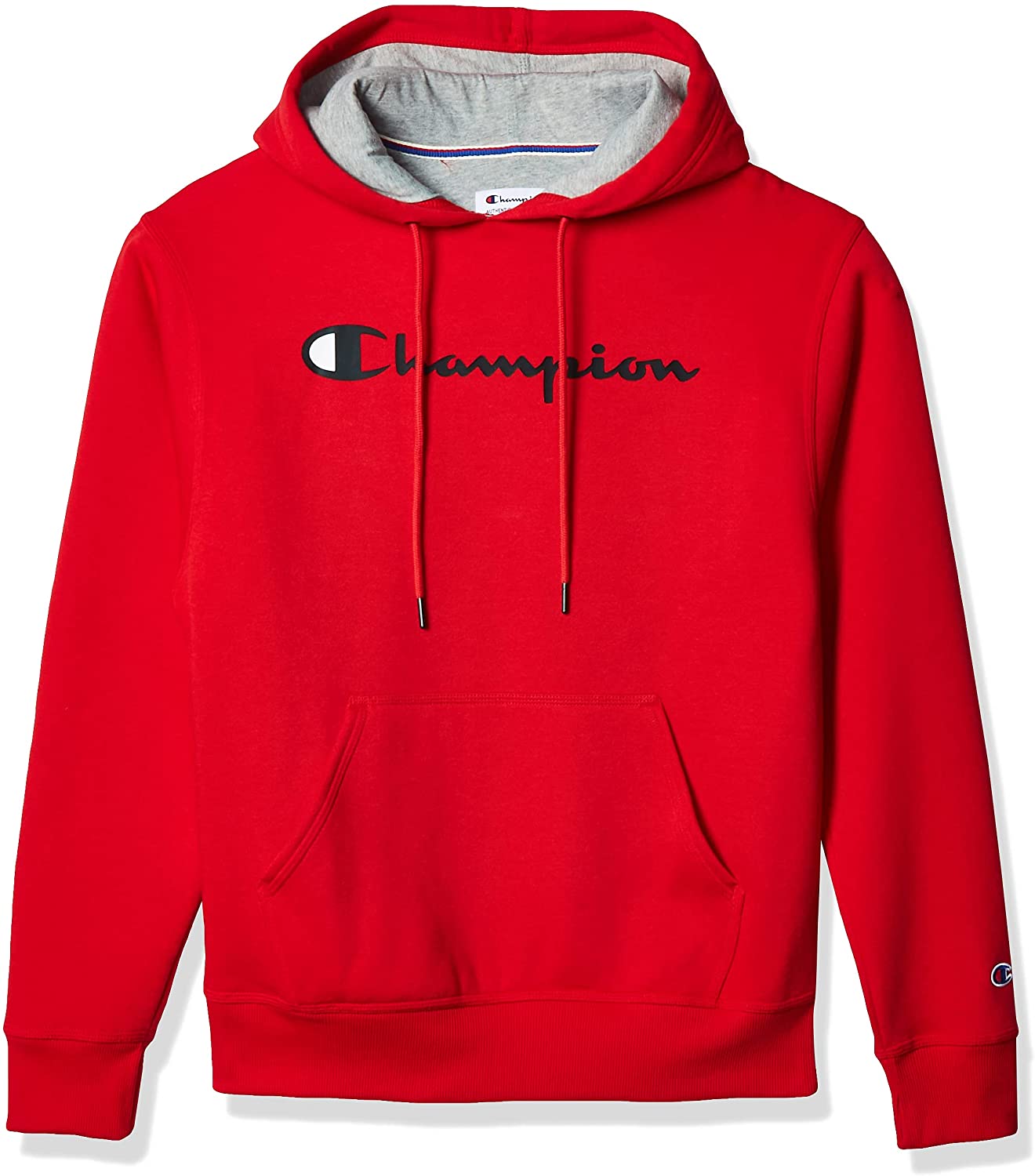 Champion Men's Powerblend Fleece Pullover Hoodie Script Logo 