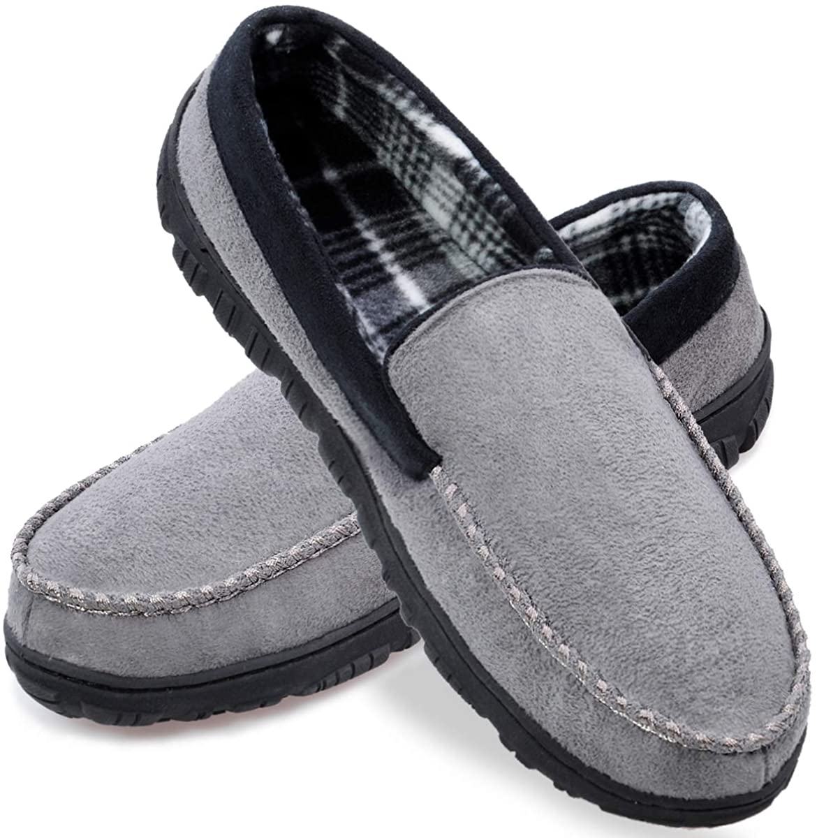 shoeslocker Slippers for Men Slippers Memory Foam Indoor Outdoor Mens Moccasin House Shoes Anti Slip Slippers 